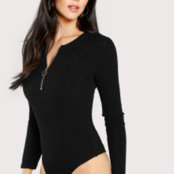 Sweaters - Ribbed Zip-up Bodysuit